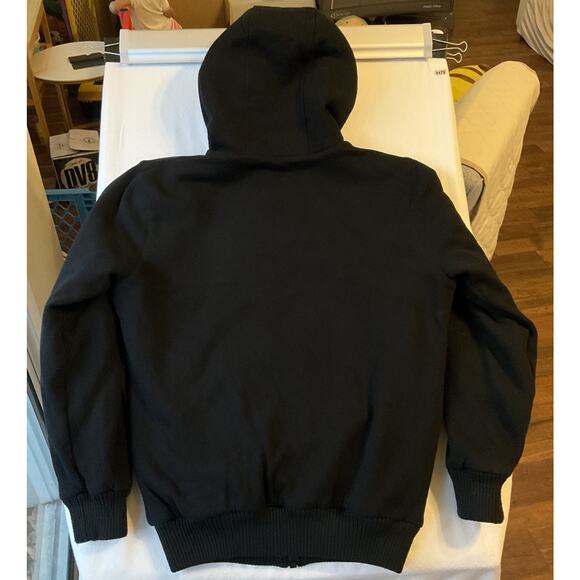 Buffalo David Bitton Men Hoodie Jacket S Black Fleece Zipper Logo Long Sleeve - Picture 10 of 10